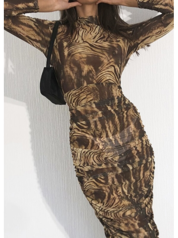 ROCHIE MIDAXI RUNCATĂ CU MÂNECĂ LUNGĂ 