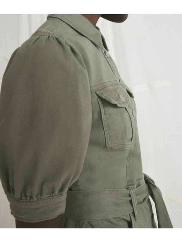 Rochie denim cu centură utilitar Warehouse