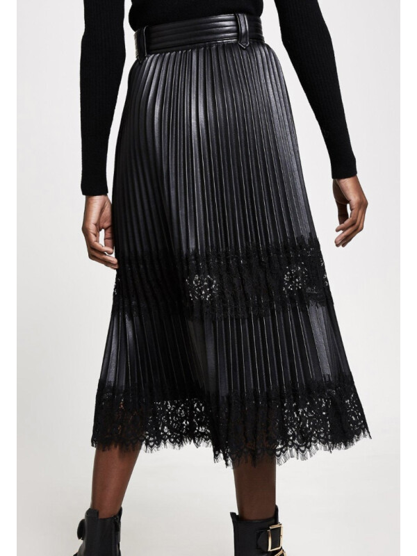 FUSTA PLISATA CU DANTELA