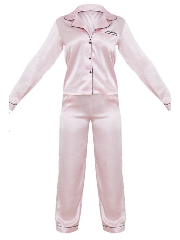 Set pijama lung roz