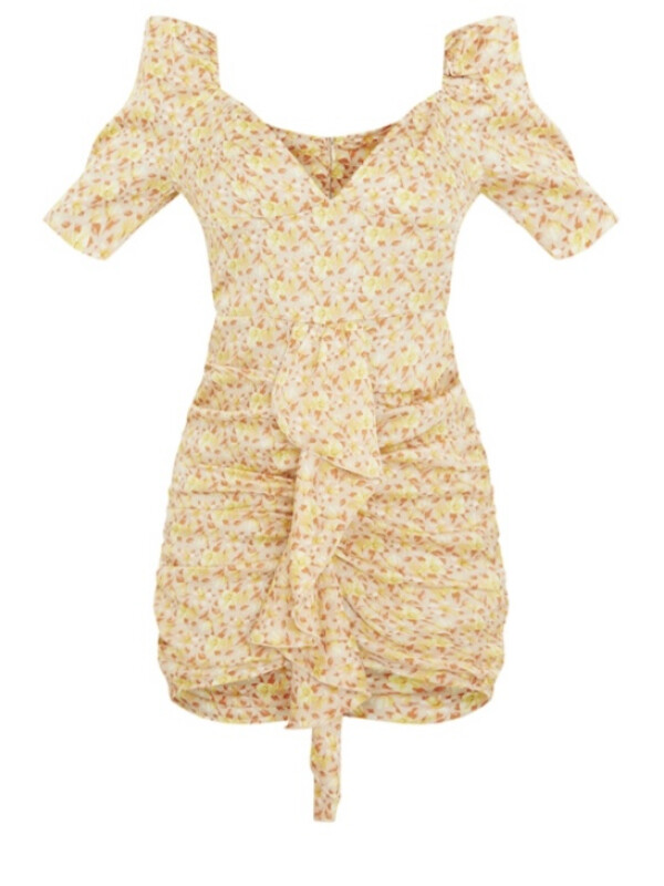 ROCHIE BODYCON  GALBENĂ