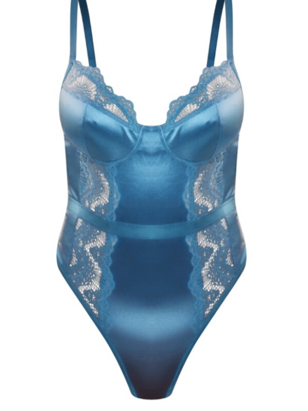 BODY DIN  SATIN ALBASTRU 