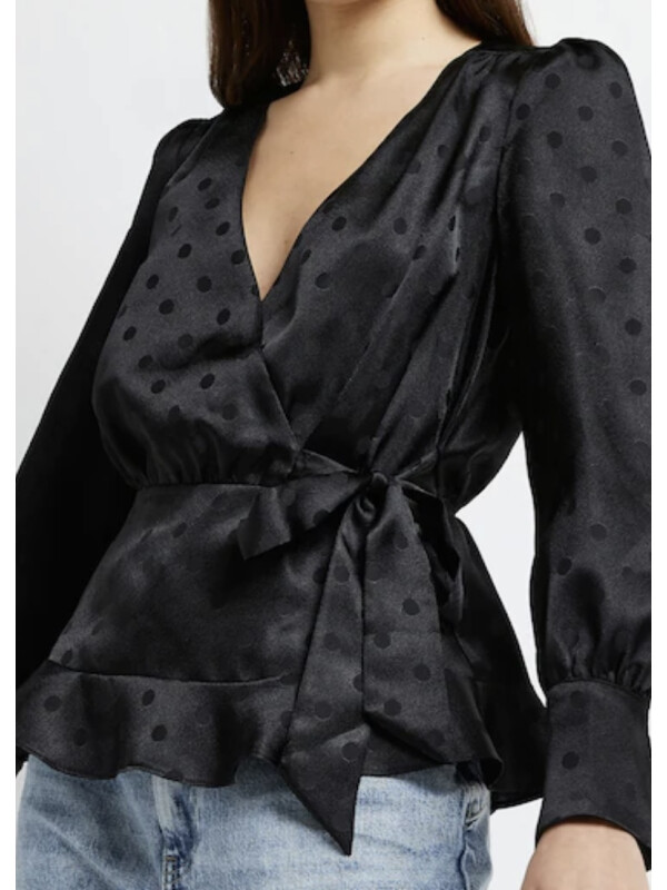 BLUZA DIN SATIN NEGRU 