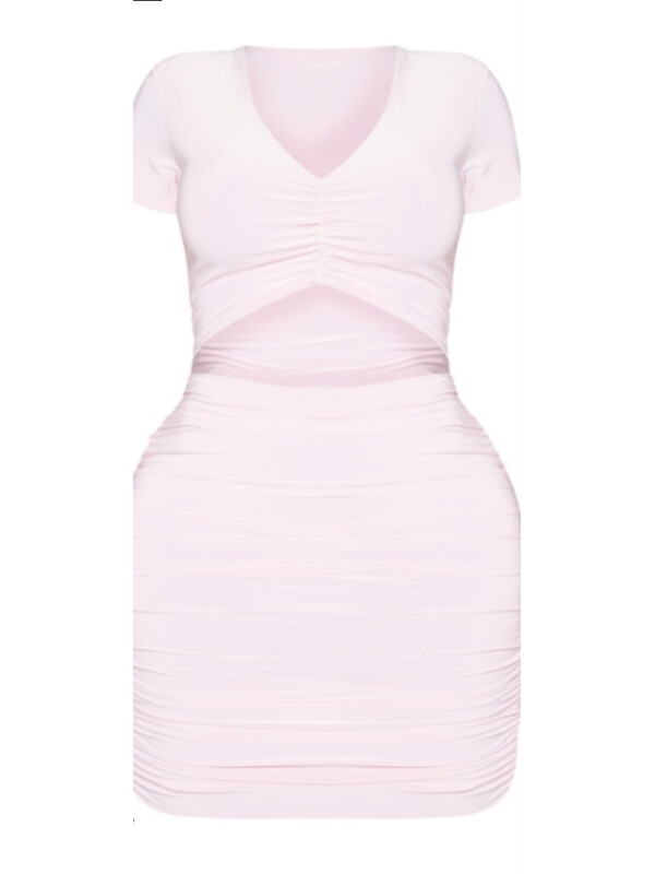 ROCHIE BODYCON DECUPĂTĂ ÎN FAȚĂ ROZ SHAPE