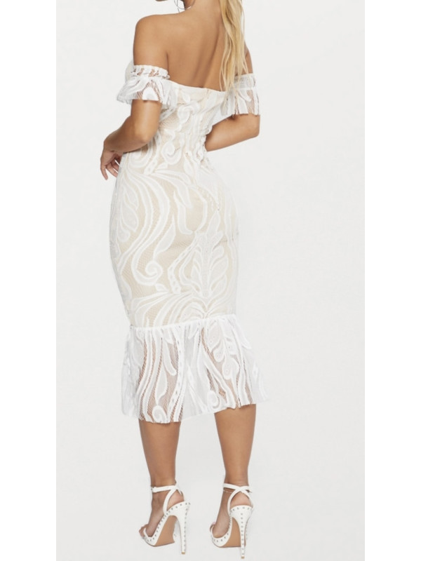 ROCHIE MIDI BARDOT ALBĂ 