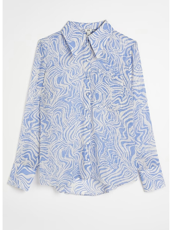 CĂMAȘĂ CU IMPRIMEU ALBASTRU