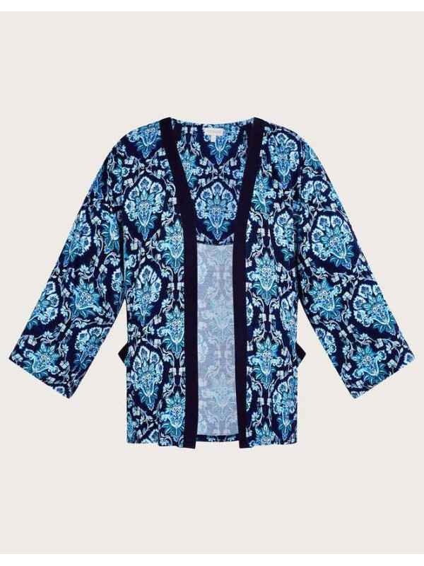 Kimono imprimat albastru
