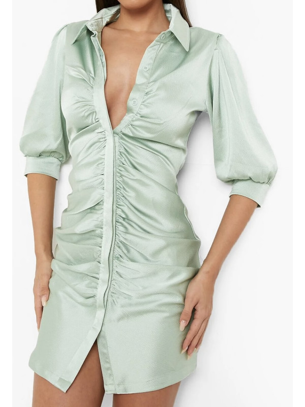 Rochie cămașă texturată