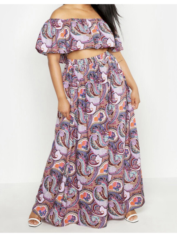 PLUS TOP BARDOT ȘI FUSTA MAXI 