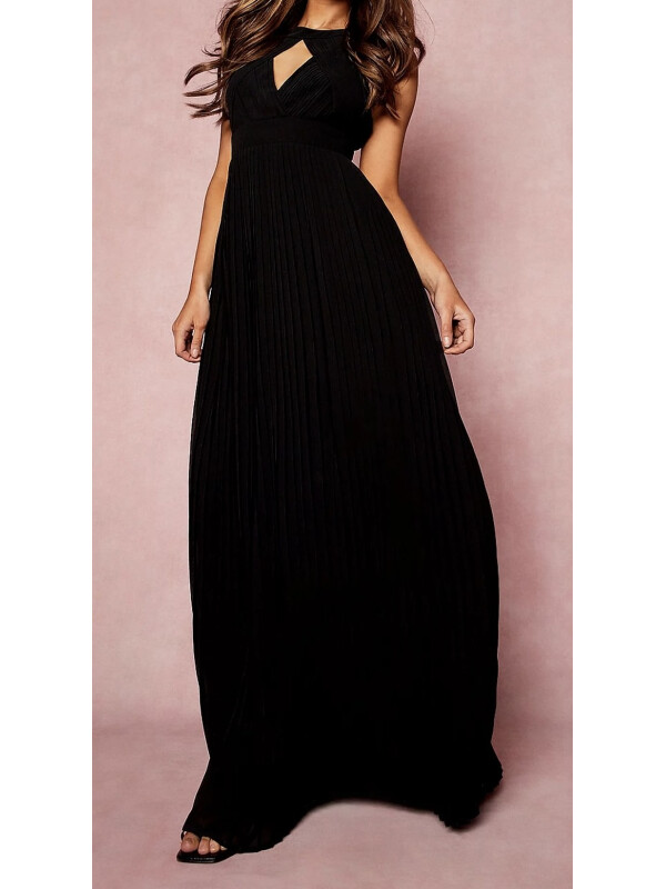 Rochie de domnisoare de onoare maxi cu decupaj plisat