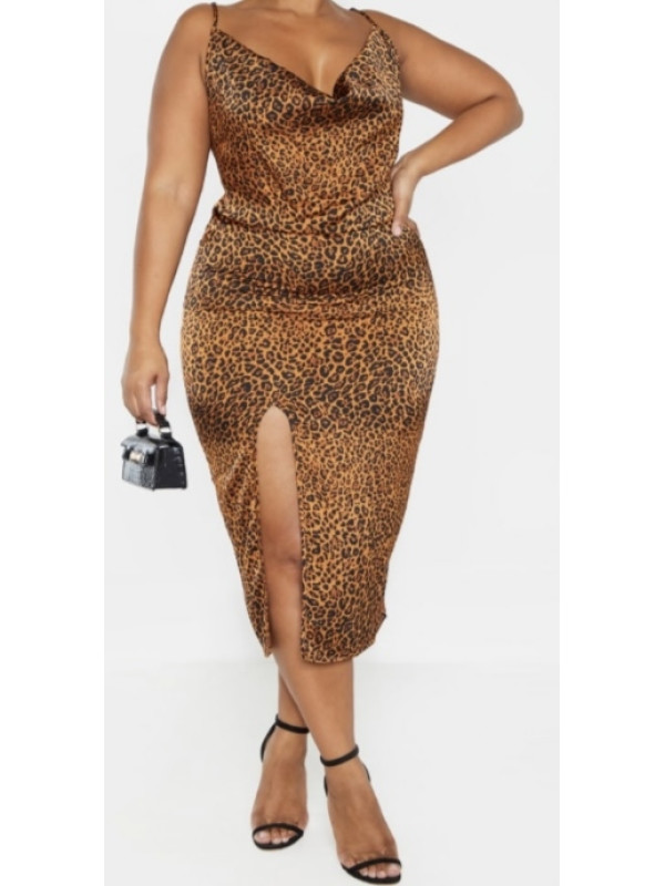 PLUS ROCHIE MIDI CU IMPRIMEU LEOPARD 