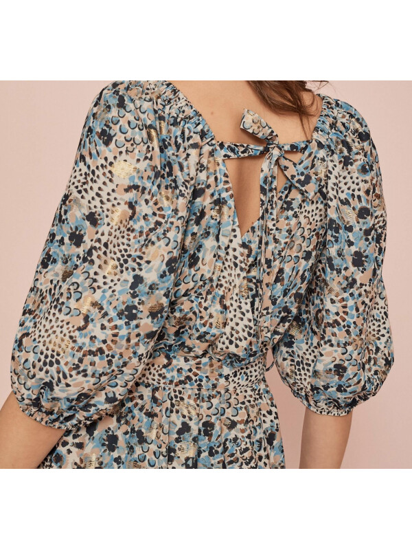 ROCHIE CU PRINT ALBASTRU