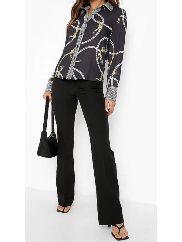 Cămașă cu imprimeu cu lanțuri geo contrast