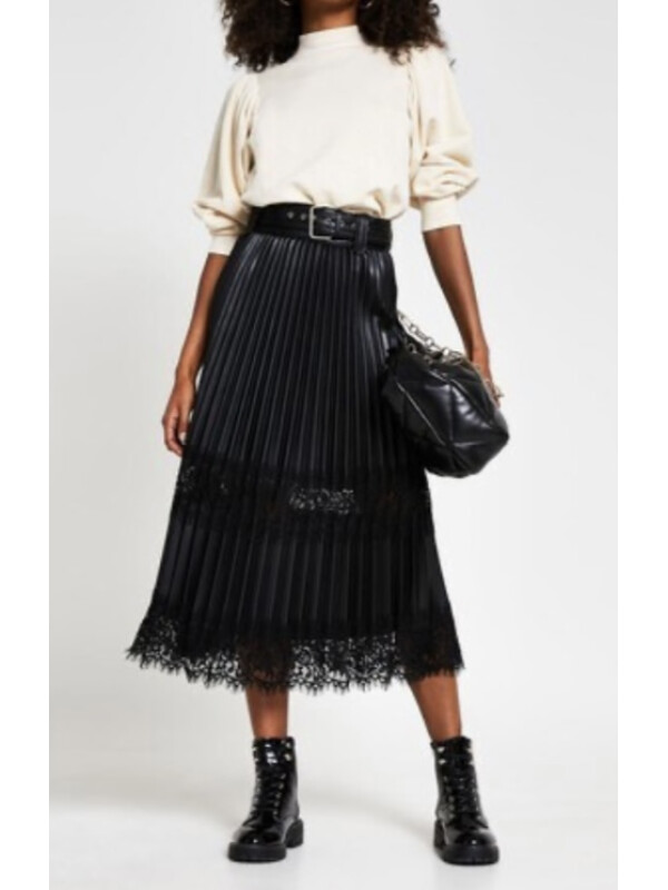 FUSTA PLISATA CU DANTELA