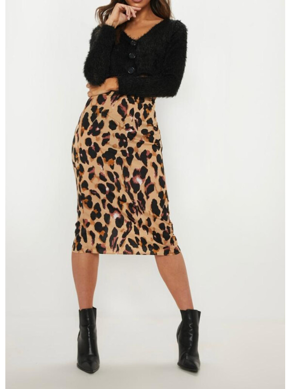 FUSTA MIDI LEOPARD M