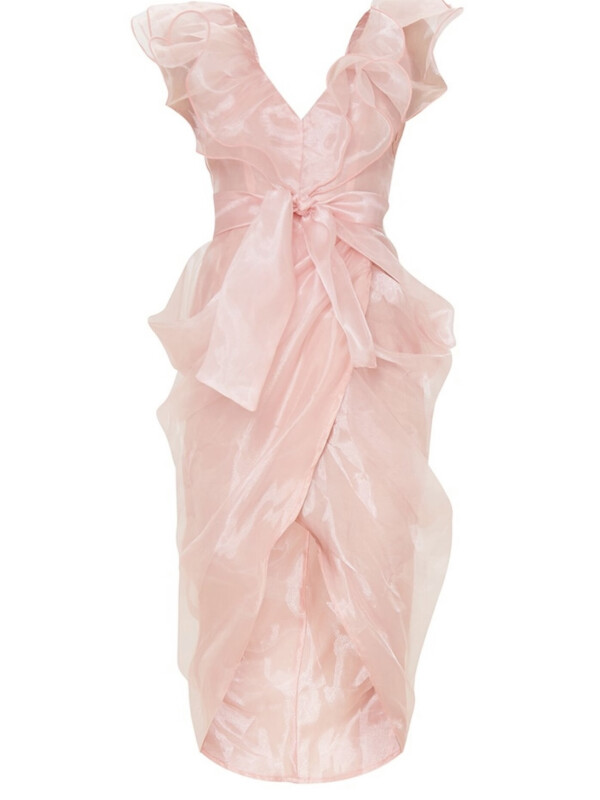 ROCHIE MIDI DIN ORGANZA CU VOLANE