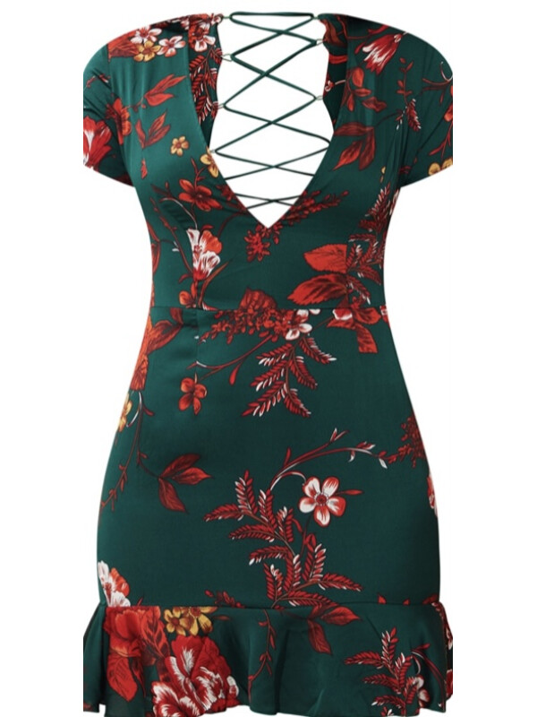 ROCHIE VERDE CU ȘNUR IN SPATE