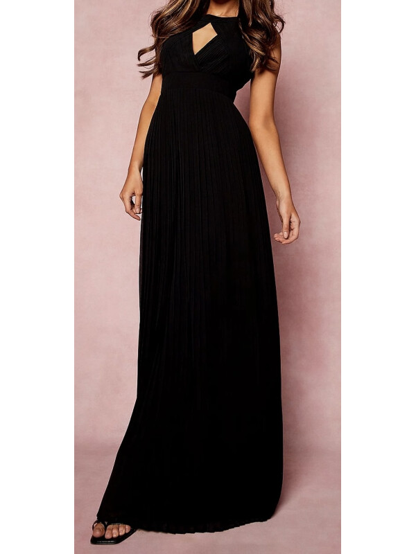 Rochie de domnisoare de onoare maxi cu decupaj plisat