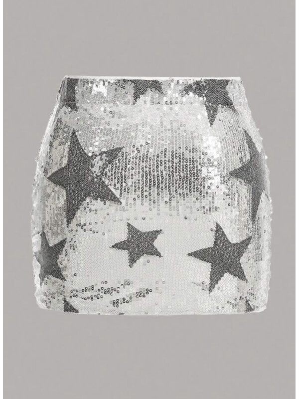 FUSTA MINI CU PAIETE GRI