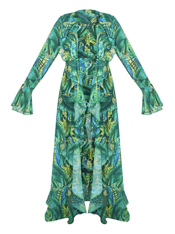 KIMONO VERDE TROPICAL EXTREME VOLANTE