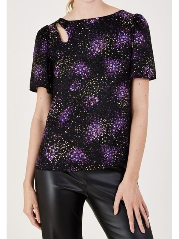 Tricou mov Celestia cu imprimeu metalizat-Mov-XL