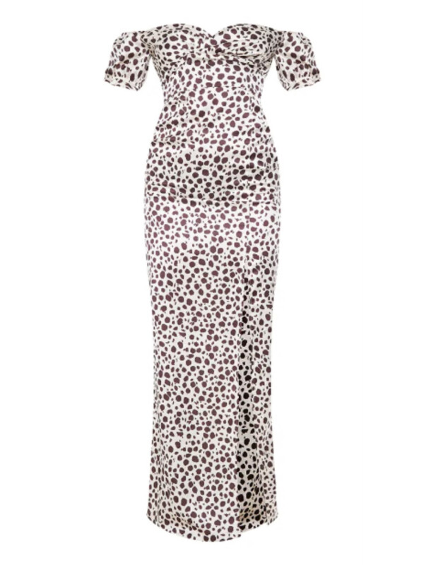 ROCHIE MAXI BARDOT CU IMPRIMEU DALMATIAN MARO