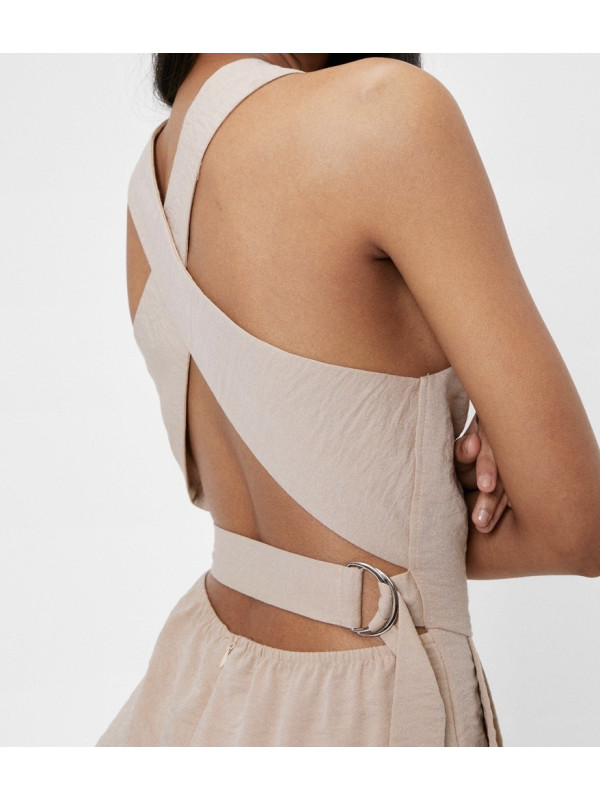 Salopetă încrucișată cu picior lat decupat 