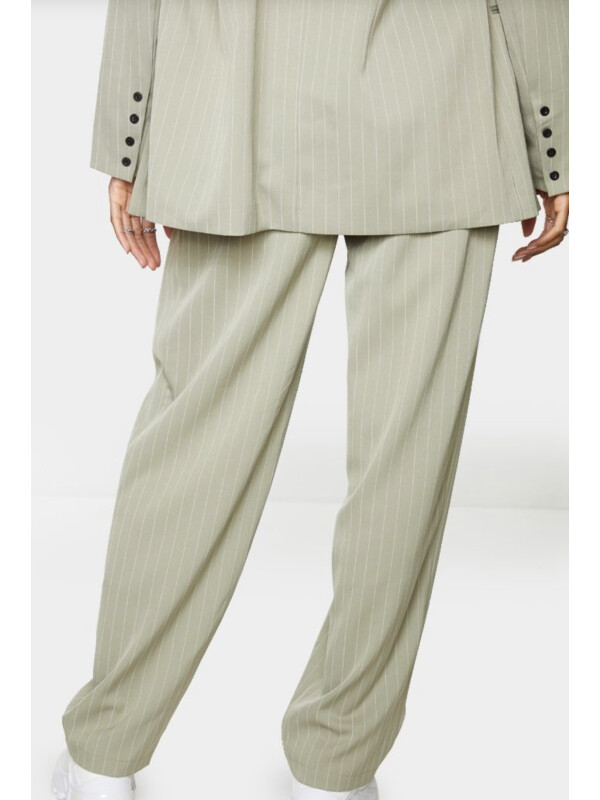 PANTALONI CU TALIE ÎNALTĂ, VERDE SALVIE