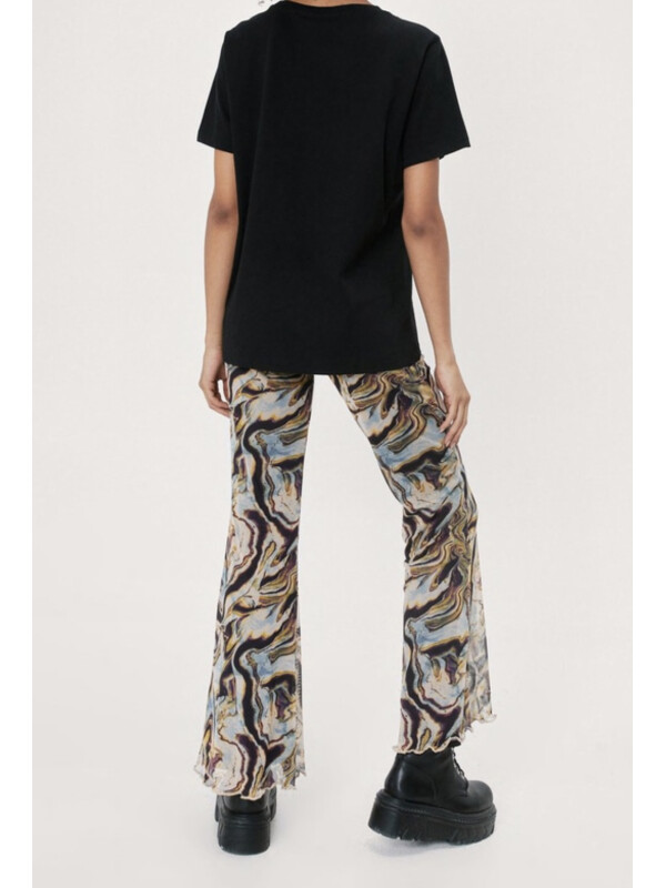 PANTALONI DIN PLASĂ CU IMPRIMEU MARMURĂ