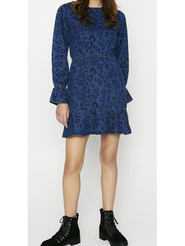 Rochie denim leopard