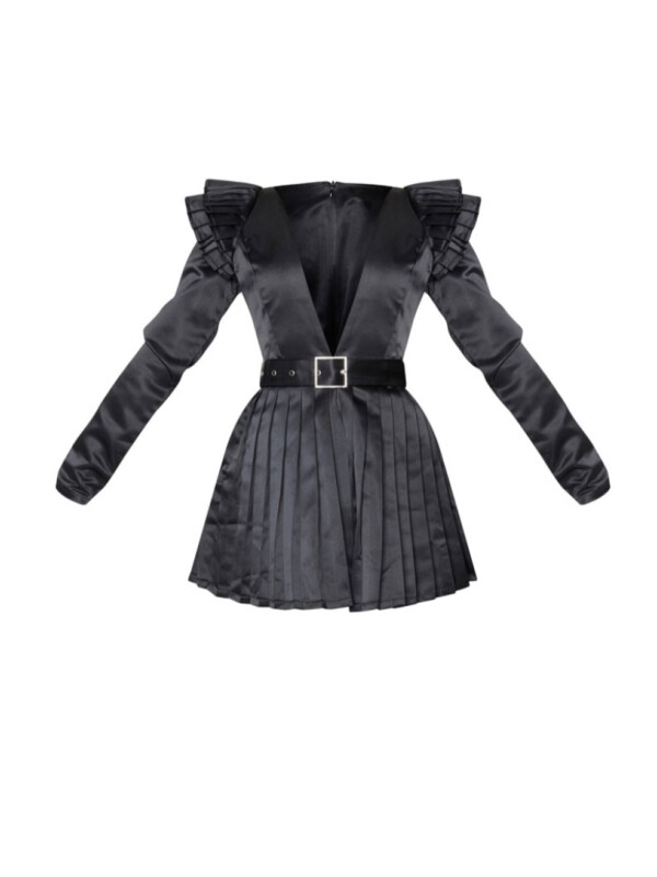 SALOPETA DIN SATIN CU DECOLTEU IN V 