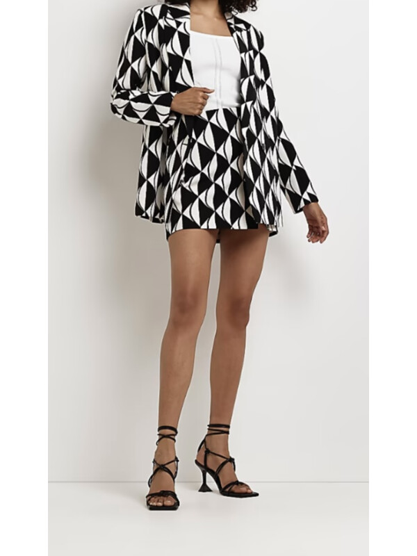 SACOU GEOMETRIC ALB & NEGRU