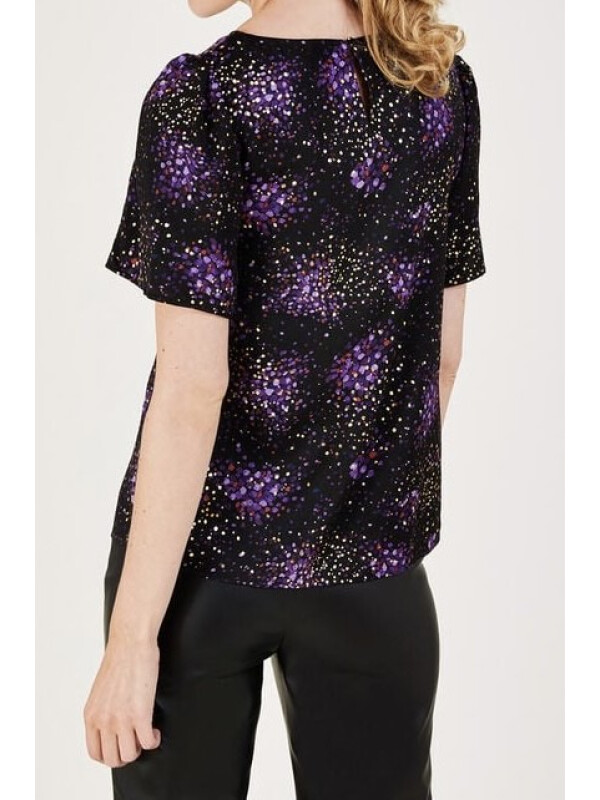 Tricou mov Celestia cu imprimeu metalizat