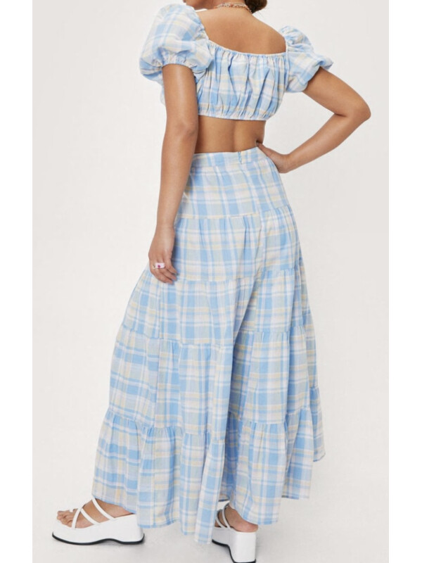 FUSTA IN CAROURI ALBASTRU 