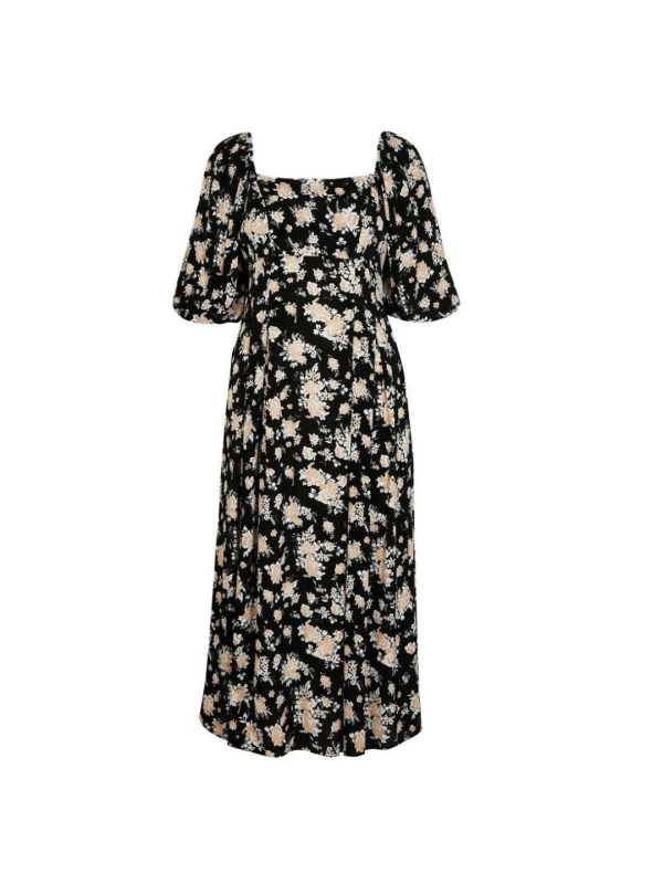 ROCHIE CU IMPRIMEU FLORAL SI DECOLTEU