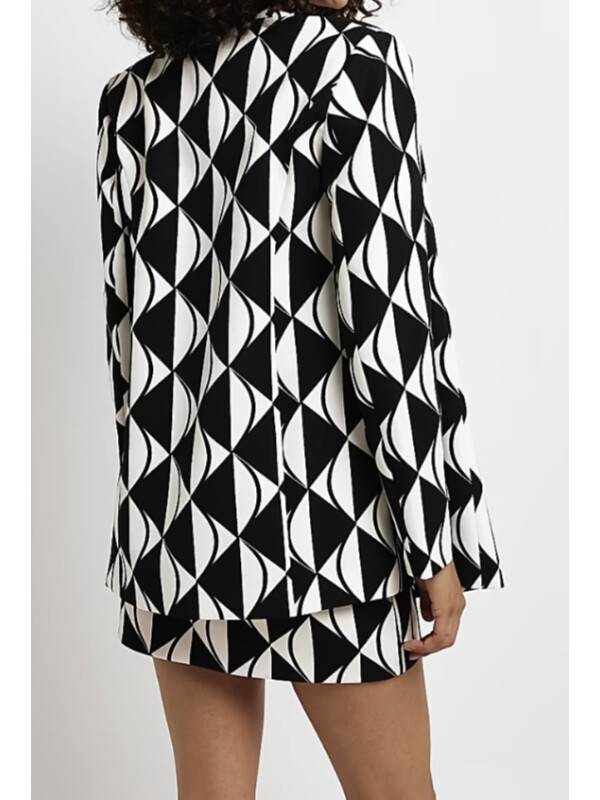 SACOU GEOMETRIC ALB & NEGRU