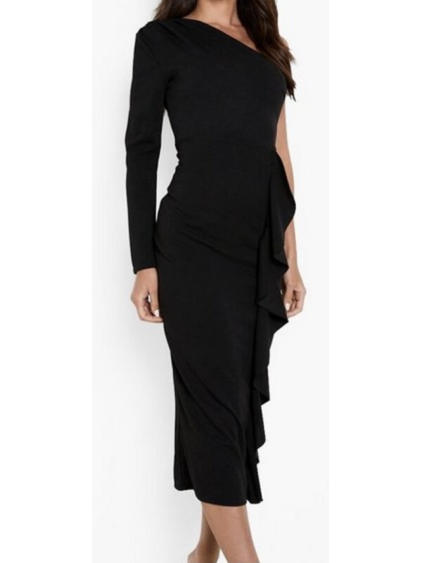 Rochie Midaxi cu Volane Asimetrice Boohoo