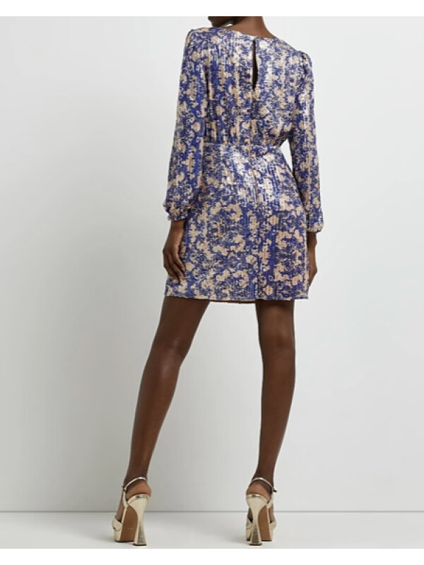 ROCHIE MINI CU PAIETE MOV