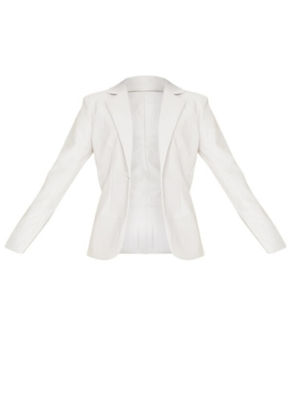 BLAZER ALB CU TIV CURBA DIN ECOPIELE
