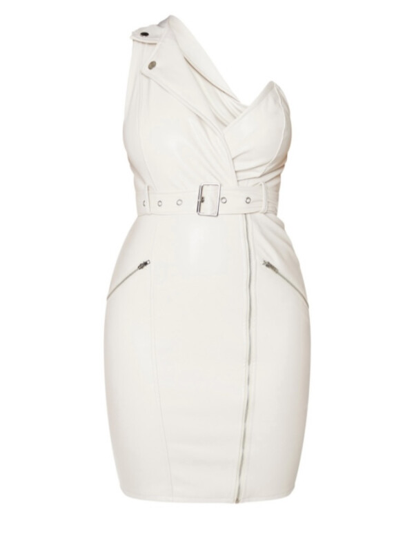 ROCHIE DIN IMITAȚIEI DE PIELE CREM