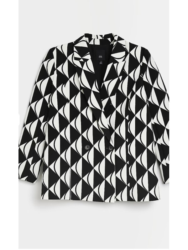 SACOU GEOMETRIC ALB & NEGRU