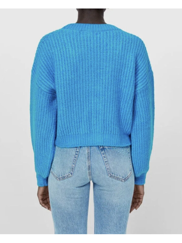 CARDIGAN SCURT ALBASTRU