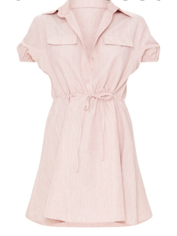 ROCHIE ROZ PRĂFUIT CU ȘNUR IN TALIE