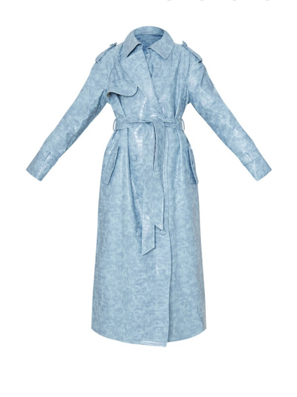 TRENCH ALBASTRU CROC