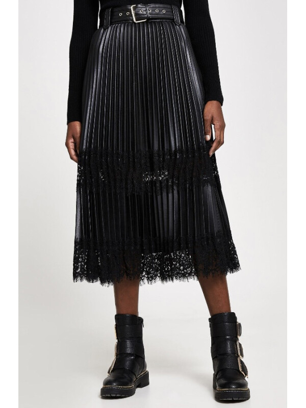 FUSTA PLISATA CU DANTELA