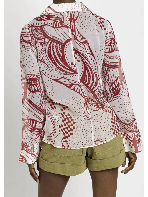 CĂMAȘĂ TRANSPARENT CU IMPRIMEU ROȘU 