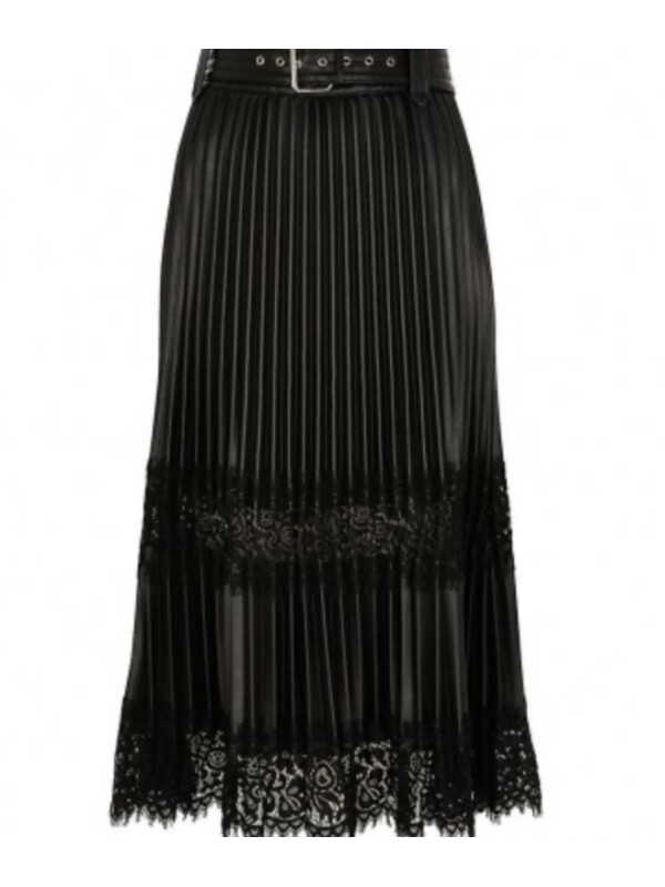 FUSTA PLISATA CU DANTELA