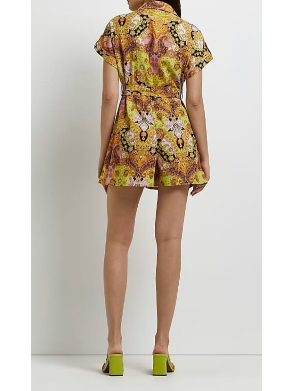 SALOPETĂ SCURTĂ STIL CĂMAȘĂ IMPRIMEU PAISLEY