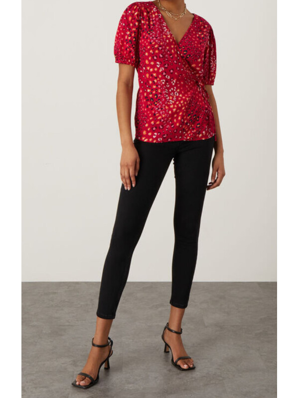 Bluză petrecută cu imprimeu animal