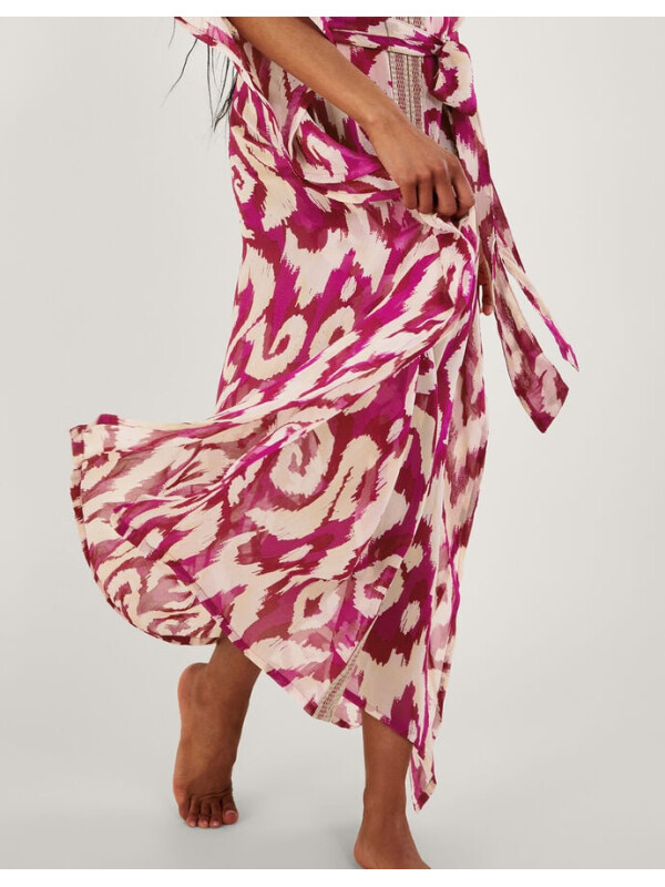 Kaftan maxi cu imprimeu Ikat-Monsoon-Multicolor-L